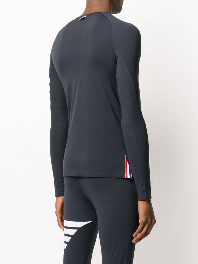 Thom Browne T-shirt met vier strepen Blauw