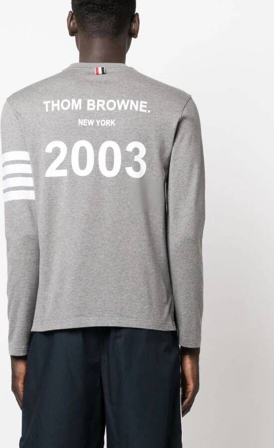 Thom Browne T-shirt met vier strepen Grijs
