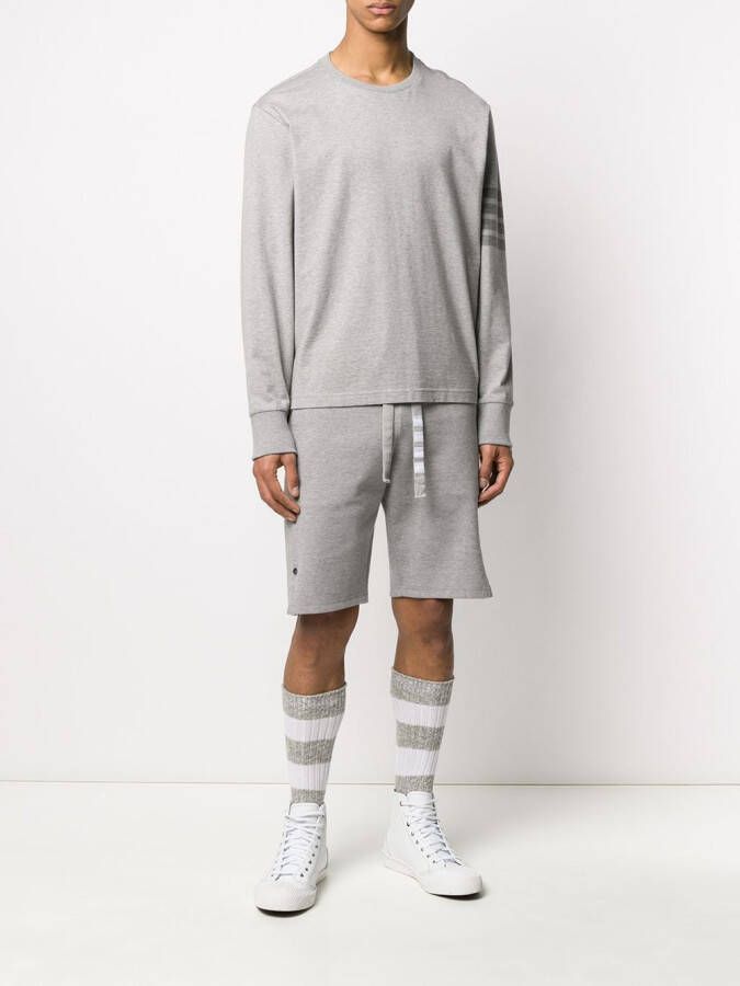Thom Browne T-shirt met vier strepen Grijs