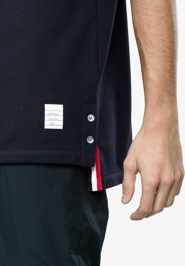 Thom Browne Tricolour Stripe Polo Shirt Blauw