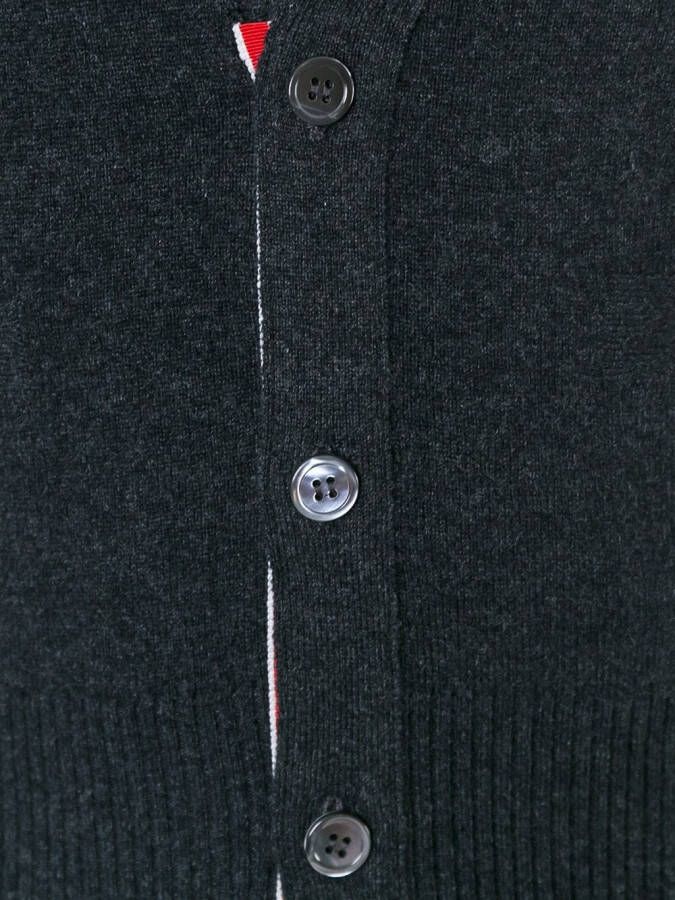 Thom Browne V-Neck Cardigan Vest In Cashmere Grijs