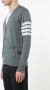 Thom Browne V-Neck Cardigan With 4-Bar Stripe In Medium Grey Merino Grijs - Thumbnail 3