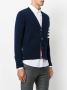 Thom Browne V-Neck Cardigan With 4-Bar Stripe In Navy Cashmere Blauw - Thumbnail 3