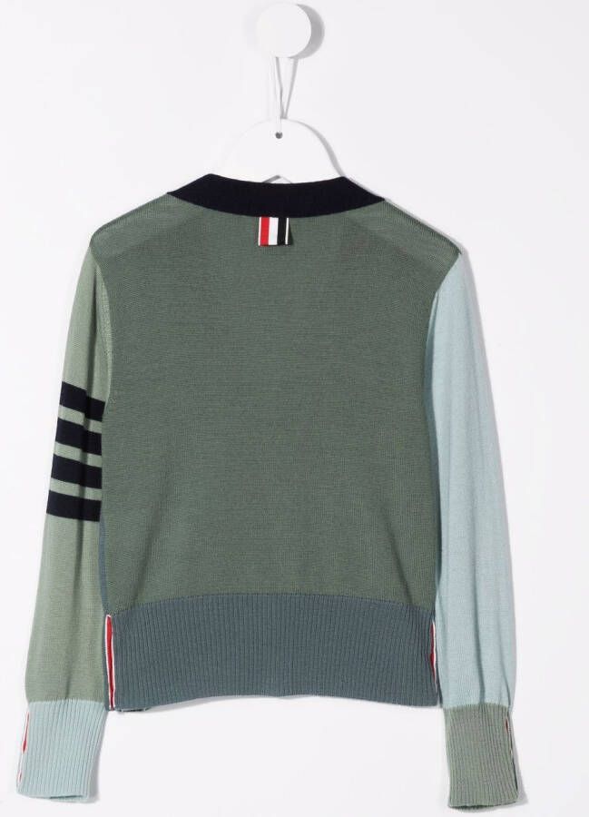 Thom Browne Kids Vest met colourblocking Groen