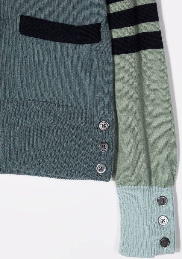 Thom Browne Kids Vest met colourblocking Groen