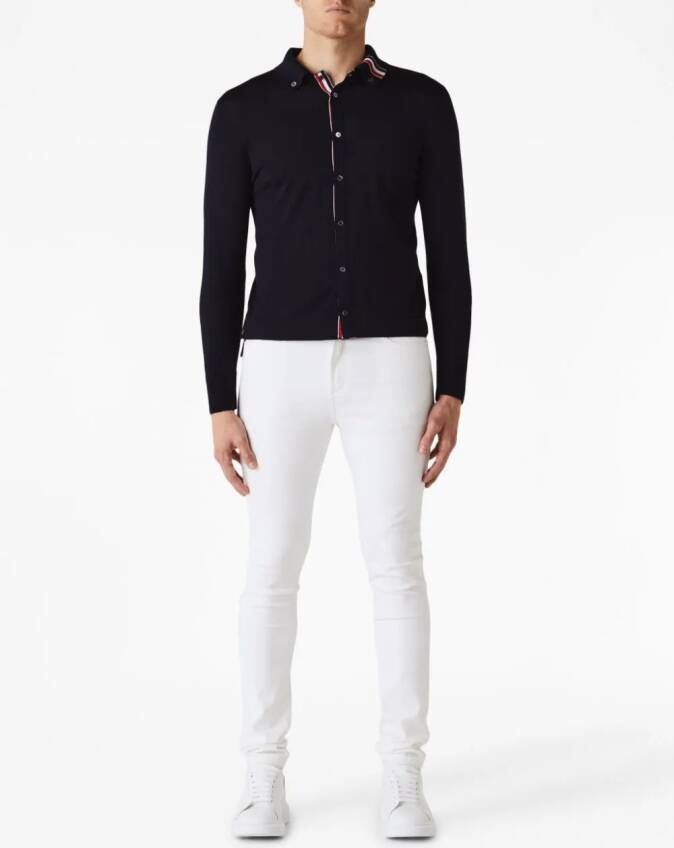 Thom Browne Vest met contrasterende streep Blauw