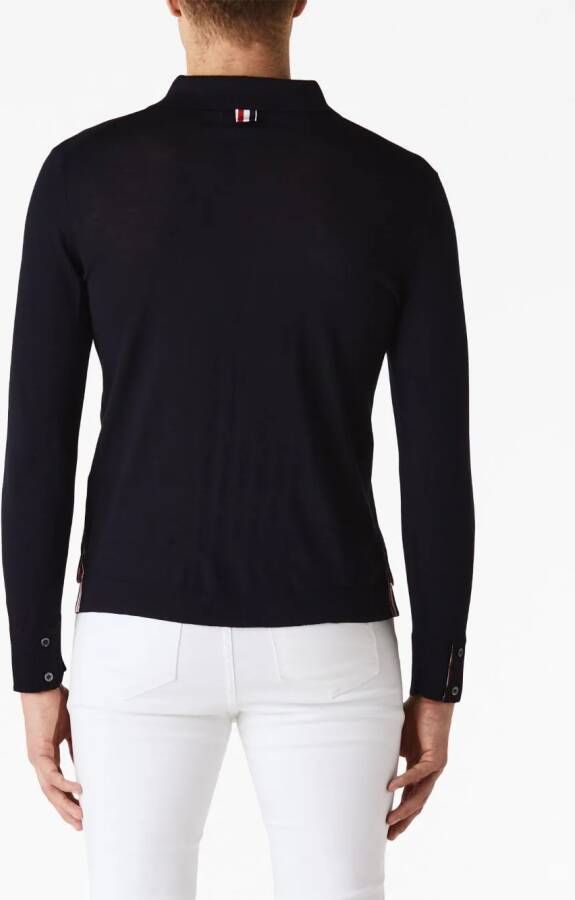Thom Browne Vest met contrasterende streep Blauw