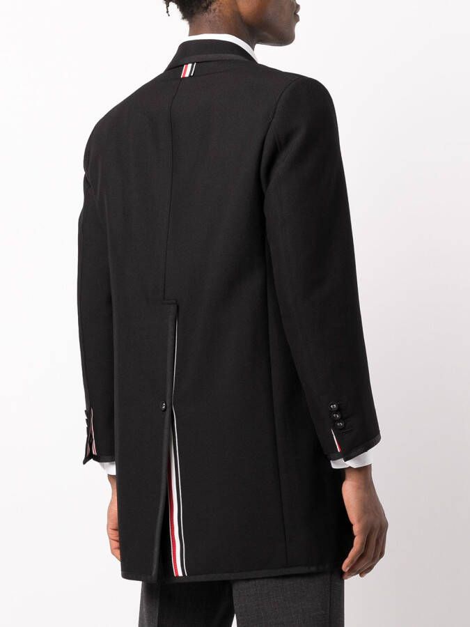 Thom Browne Wollen mantel Zwart
