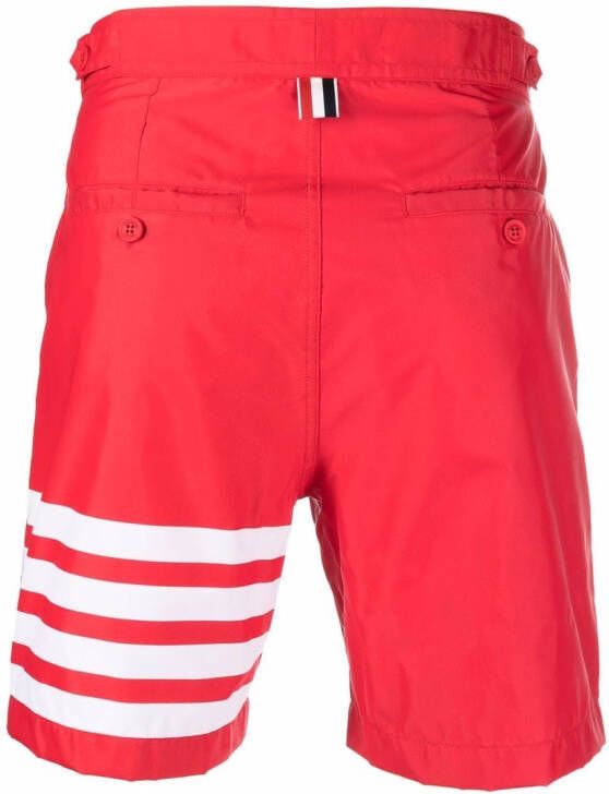 Thom Browne Zwembroek met 4 strepen Rood