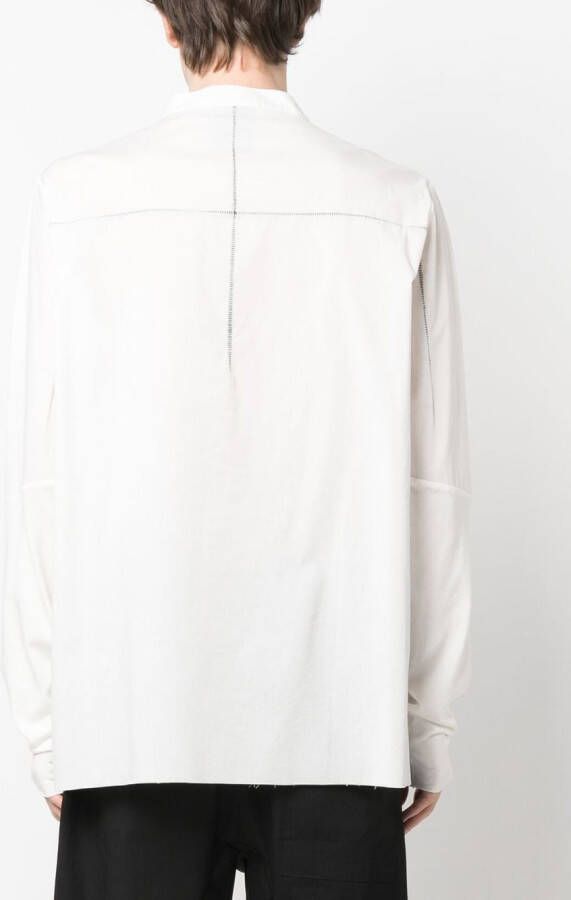 Thom Krom Overhemd met bandkraag Wit