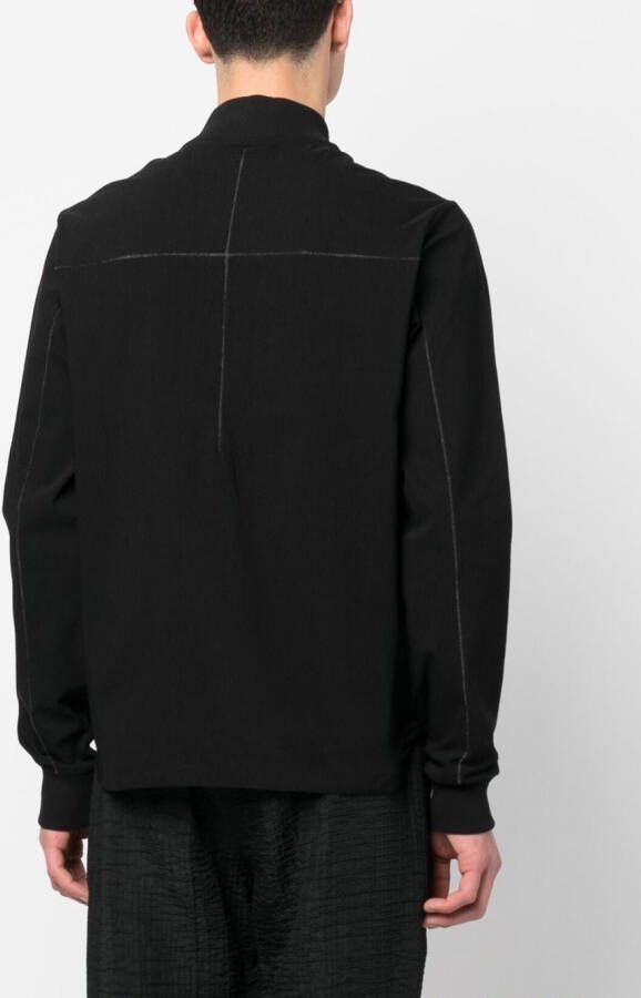 Thom Krom Shirtjack met bandkraag Zwart