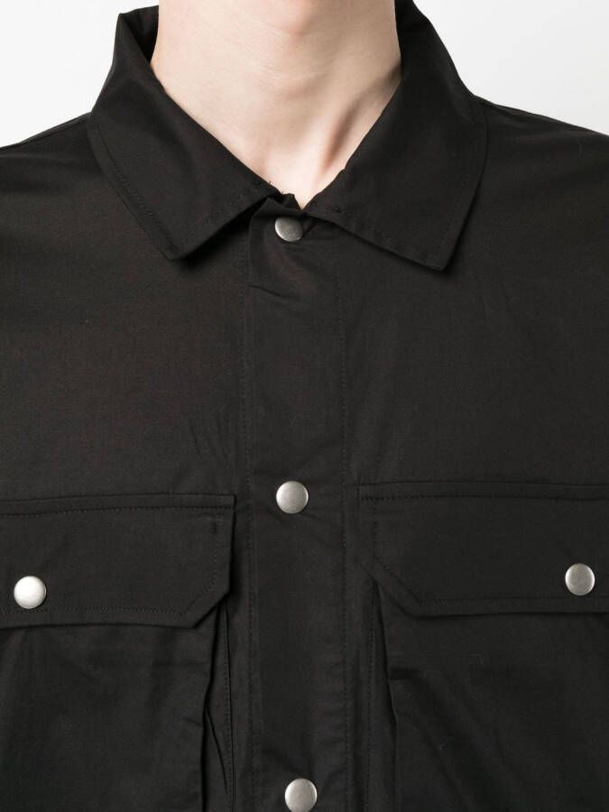Thom Krom Overhemd met drukknoop Zwart