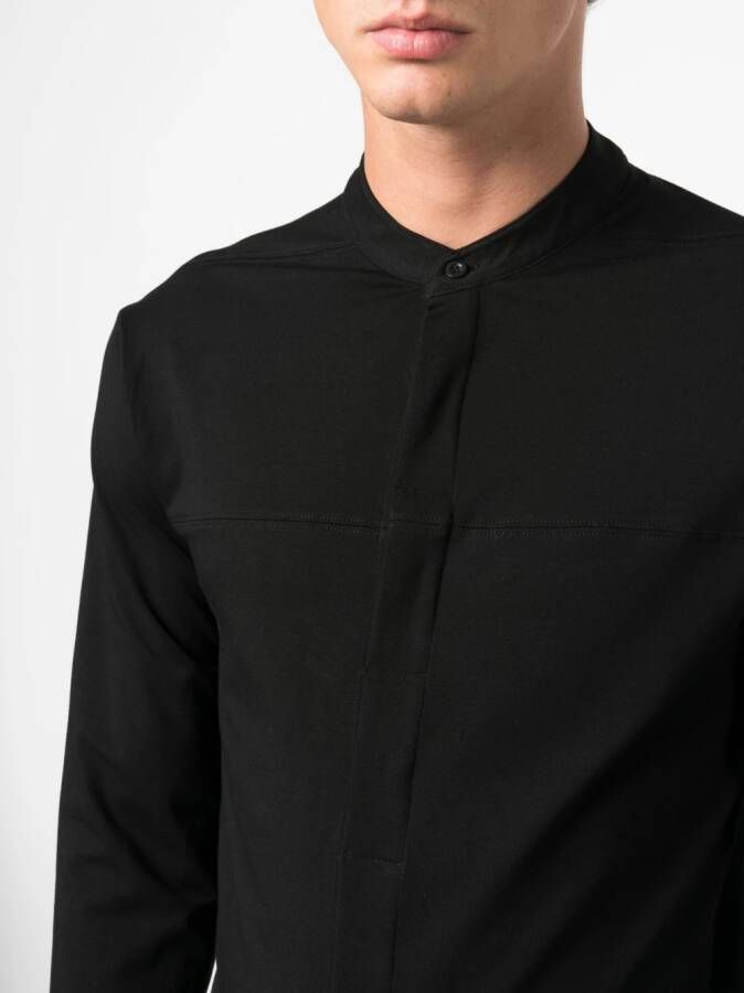 Thom Krom Overhemd met bandkraag Zwart