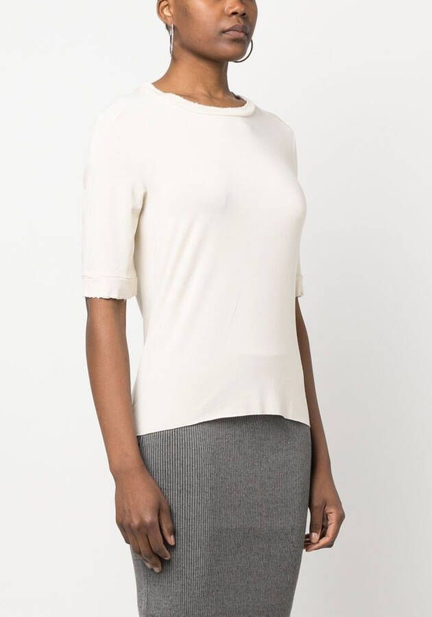 Thom Krom T-shirt met decoratief stiksel Beige