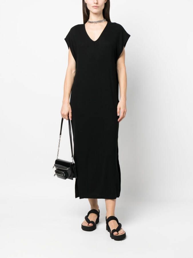 Thom Krom Midi-jurk met V-hals Zwart