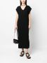 Thom Krom Midi-jurk met V-hals Zwart - Thumbnail 2