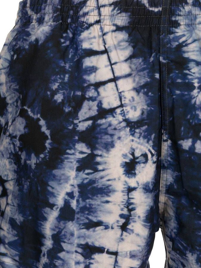 Timo Trunks Zwembroek met tie-dye print Blauw
