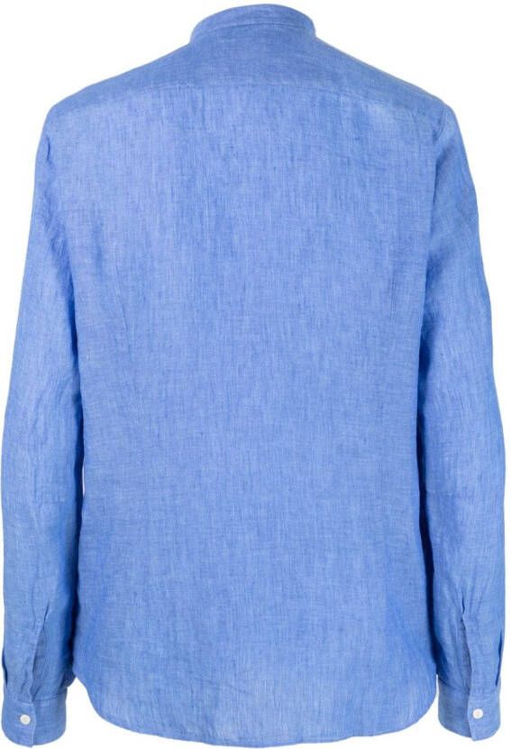 Tintoria Mattei Overhemd met bandkraag Blauw