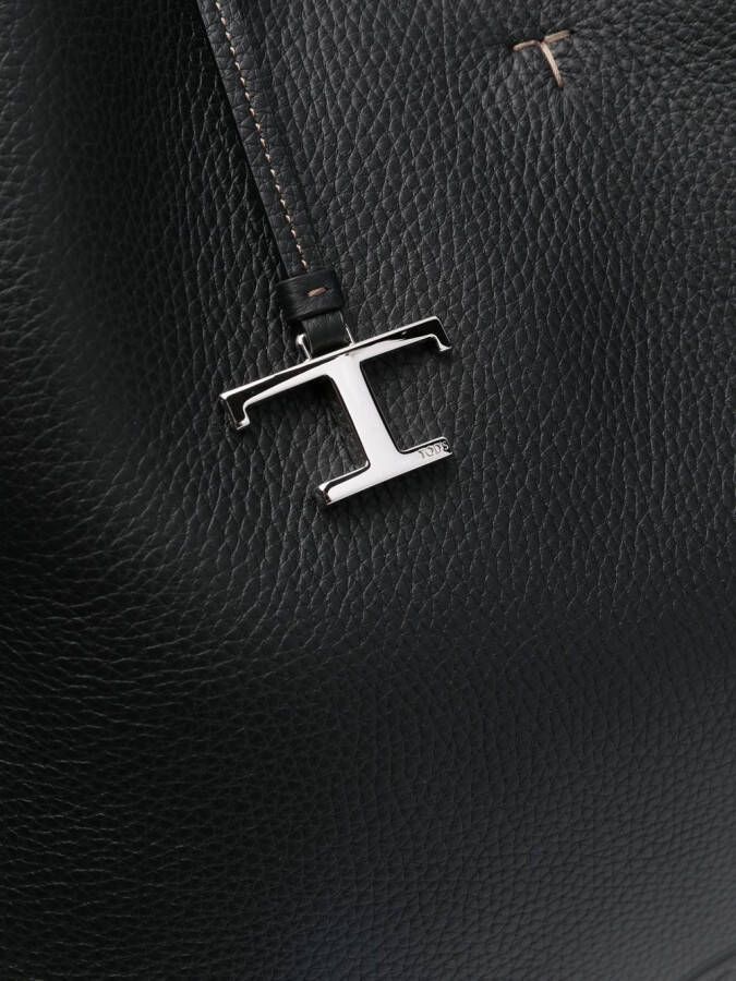 Tod's Shopper met T plakkaat Zwart