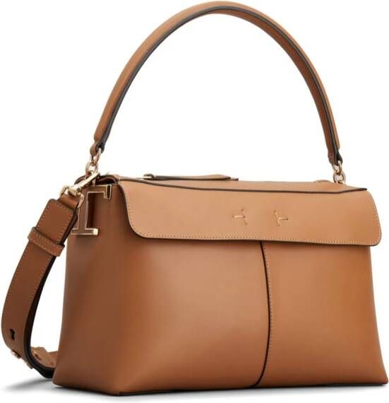 Tod's T Case Boston leren schoudertas Bruin