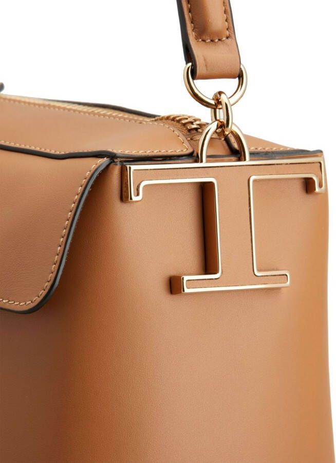 Tod's T Case Boston leren schoudertas Bruin