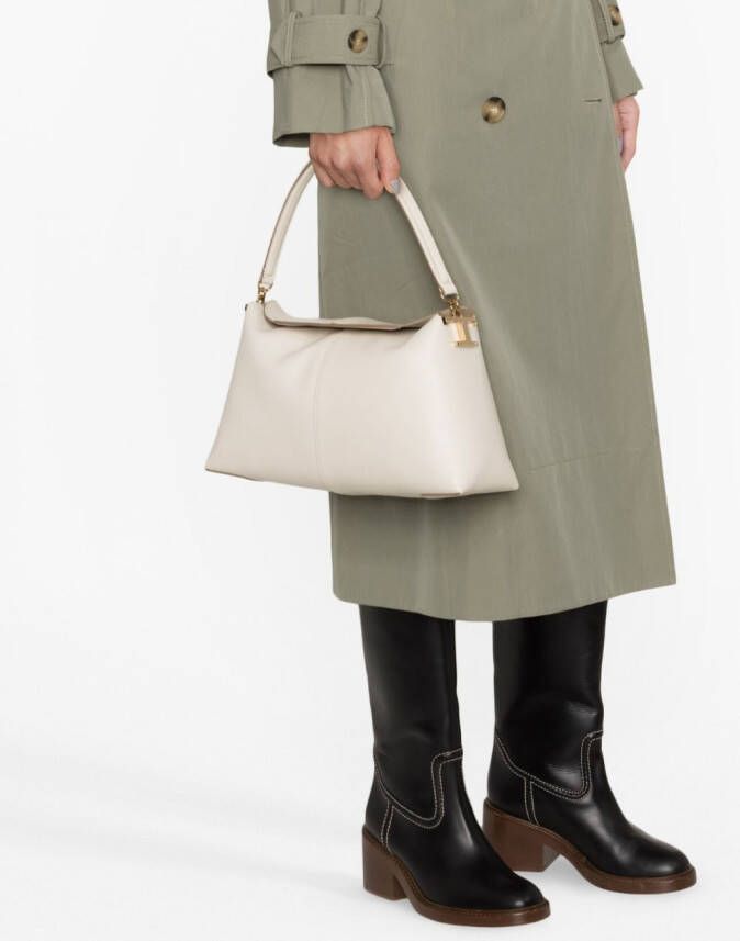 Tod's T Case schoudertas met logoplakkaat Beige