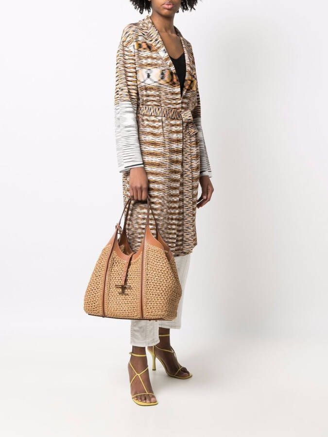 Tod's Timeless raffia shopper Beige