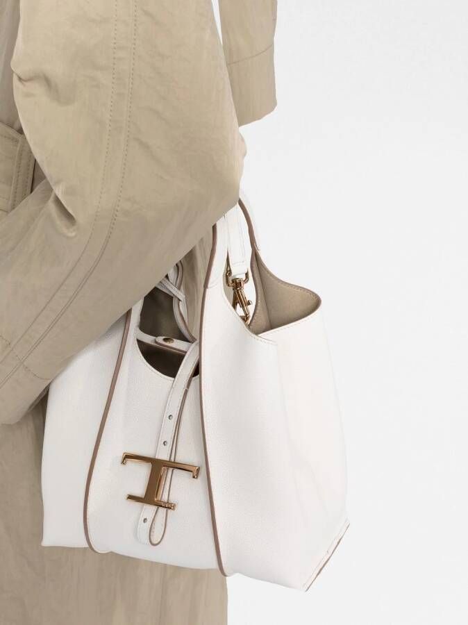 Tod's Timeless shopper met logo Wit
