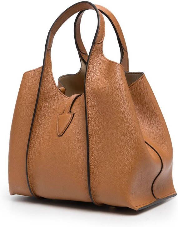 Tod's Timeless shopper met logoplakkaat Bruin