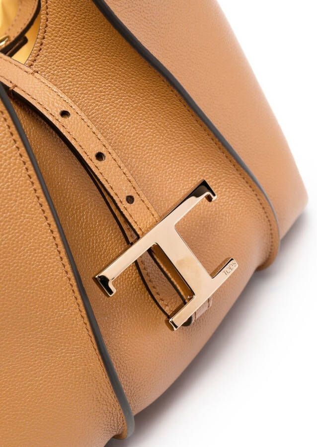 Tod's Timeless shopper met logoplakkaat Bruin