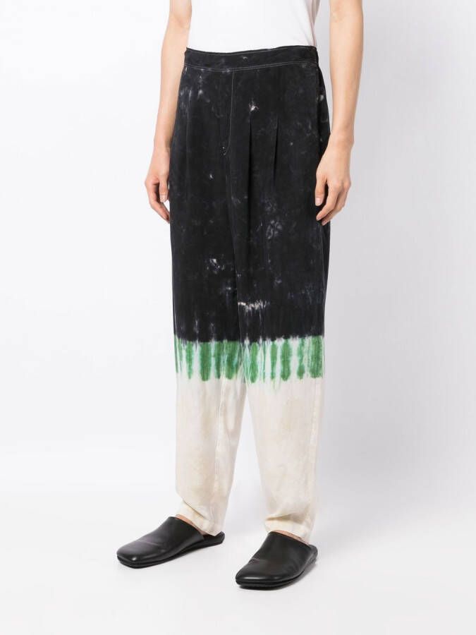 Toga Virilis Broek met tie-dye print Zwart