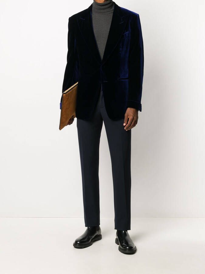 TOM FORD Blazer met enkele rij knopen Blauw