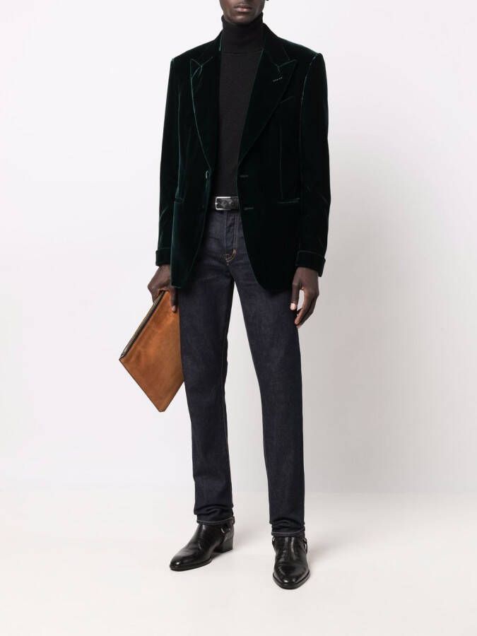 TOM FORD Blazer met enkele rij knopen Groen