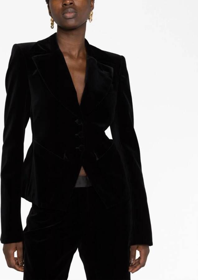 TOM FORD Blazer met puntige revers Zwart