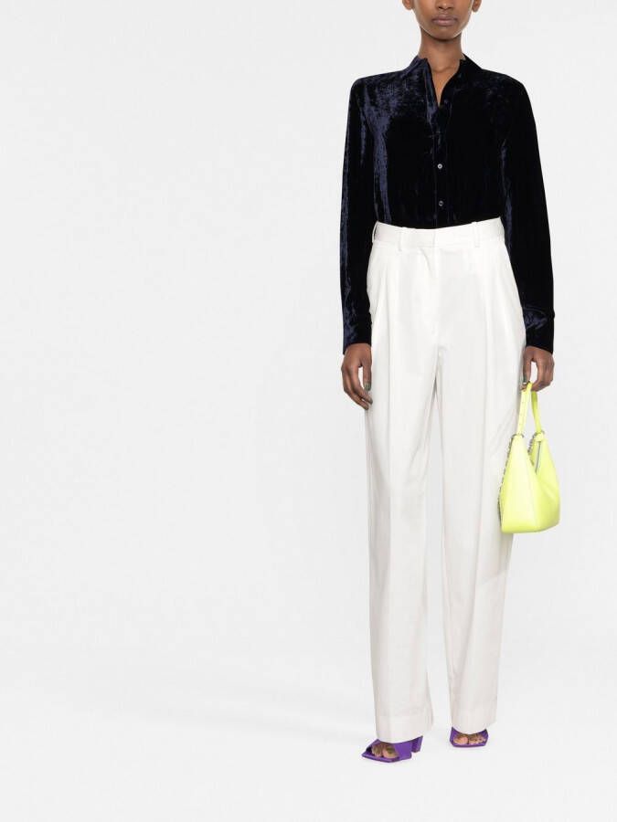 TOM FORD Blouse met fluwelen-effect Blauw