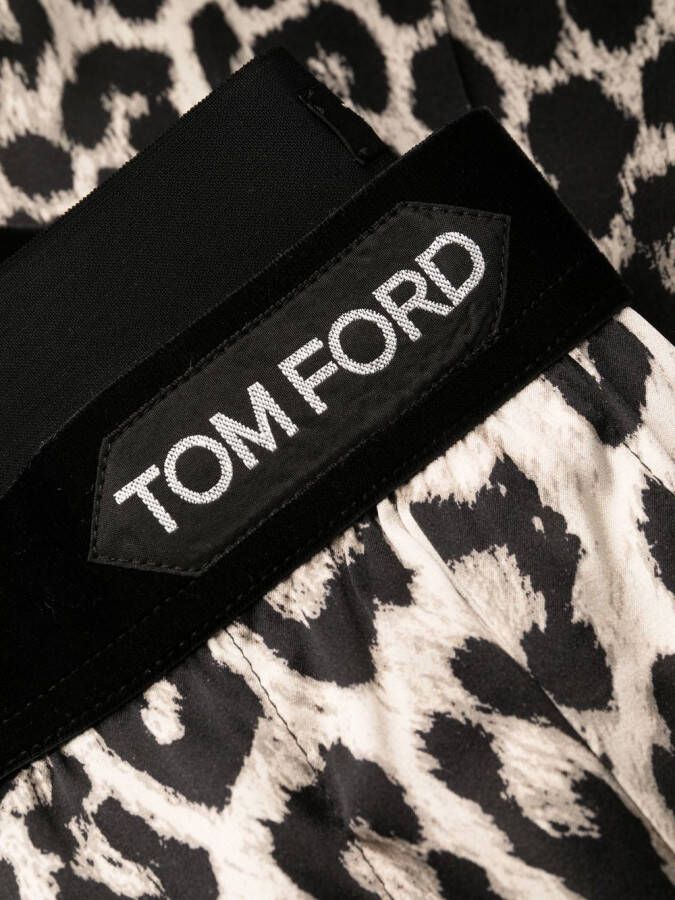 TOM FORD Broek met logoband Beige