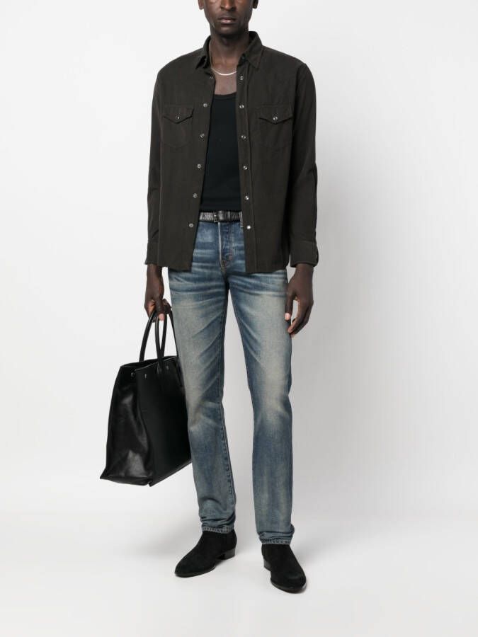 TOM FORD Katoenen overhemd Bruin