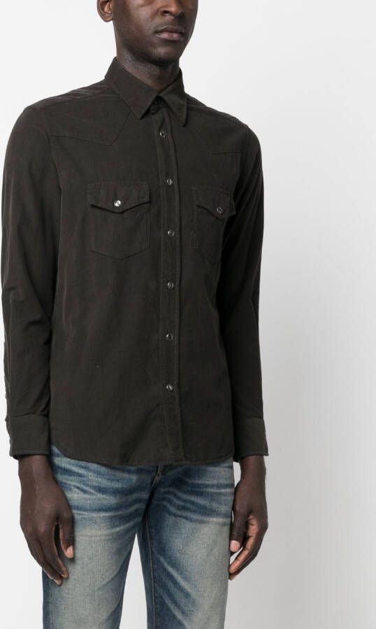 TOM FORD Katoenen overhemd Bruin