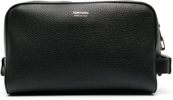 TOM FORD Toilettas met logo-reliëf Zwart