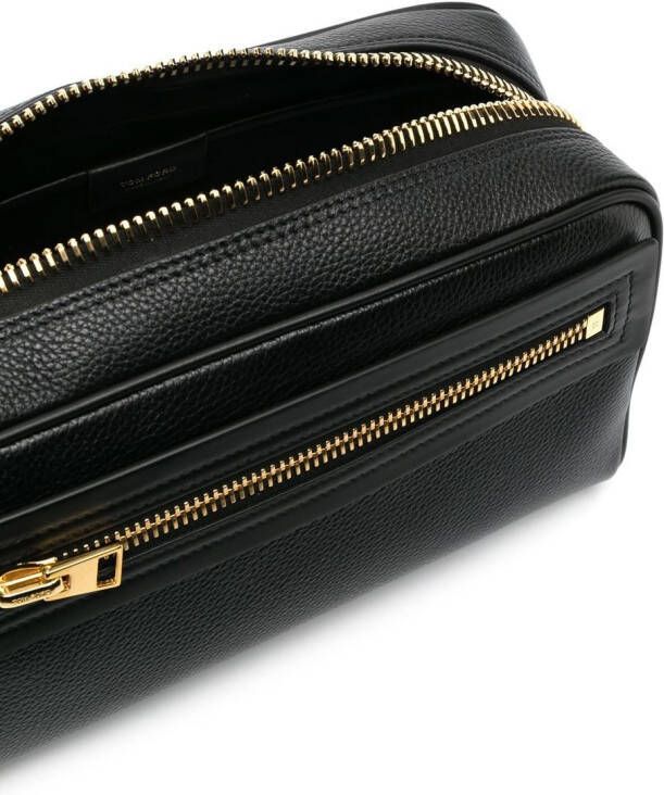 TOM FORD Toilettas met logo-reliëf Zwart
