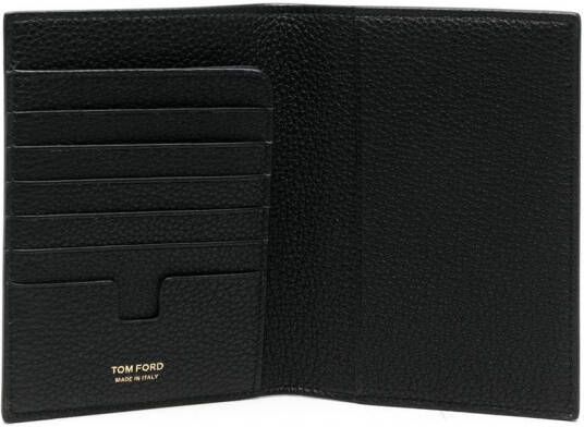 TOM FORD Bi-fold leren pasjeshouder met logo Zwart