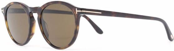 TOM FORD Eyewear Aurele zonnebril met rond montuur Bruin
