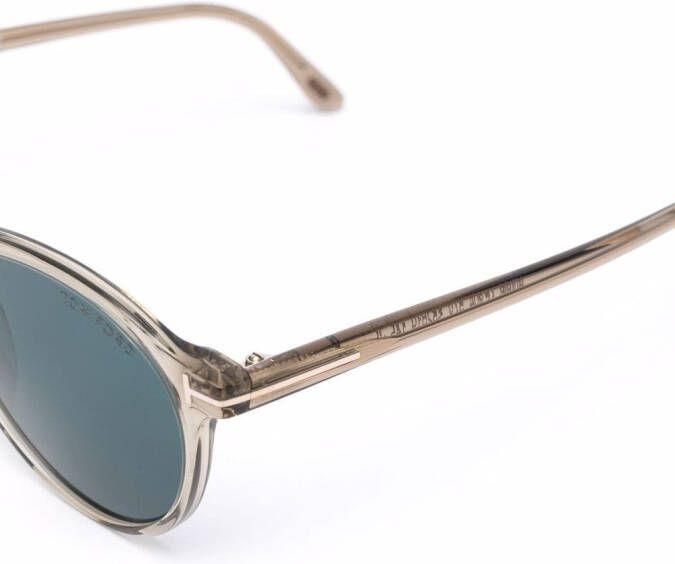 TOM FORD Eyewear Aurele zonnebril met rond montuur Wit