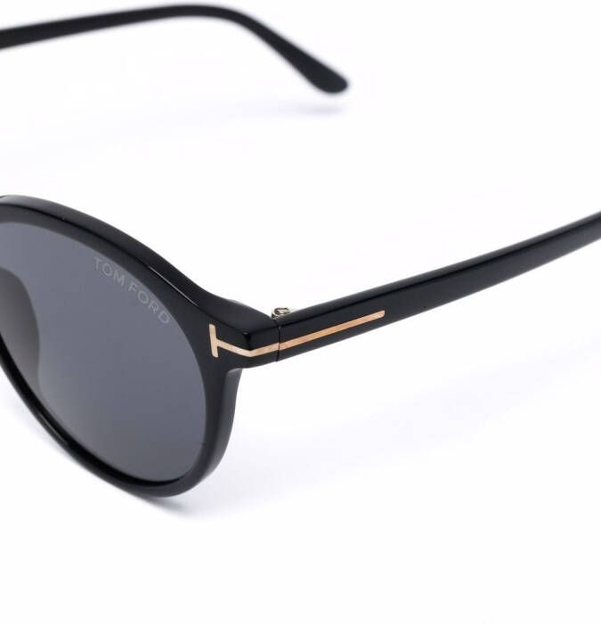 TOM FORD Eyewear Aurele zonnebril met rond montuur Zwart