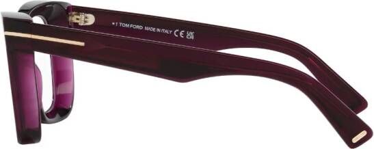 TOM FORD Eyewear Blue Block bril met doorzichtig montuur Paars
