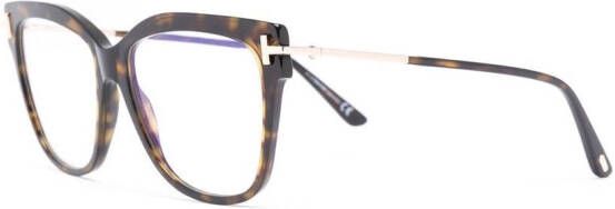 TOM FORD Eyewear Bril met vierkant montuur Bruin