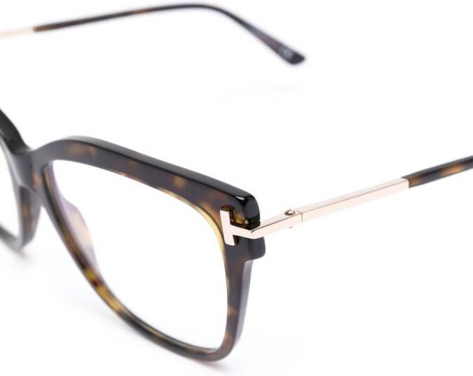 TOM FORD Eyewear Bril met vierkant montuur Bruin