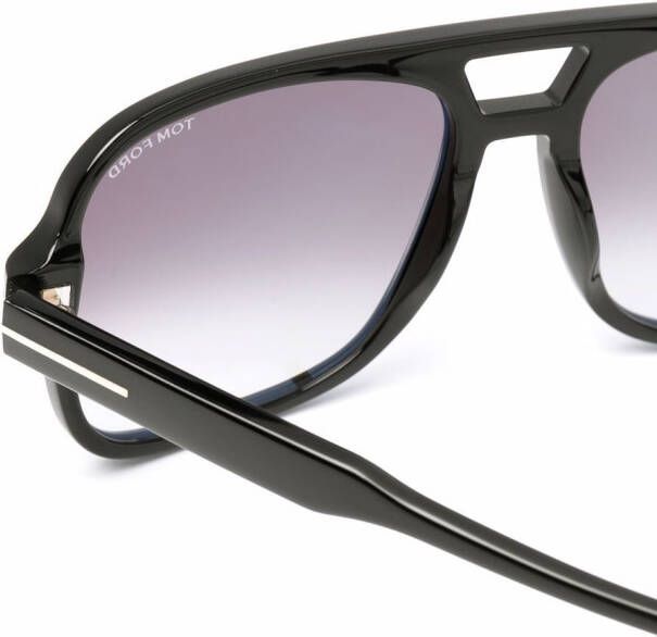 TOM FORD Eyewear Falconer zonnebril met piloten montuur Zwart