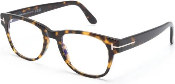 TOM FORD Eyewear FT5898B 052 bril met doorzichtig montuur Bruin