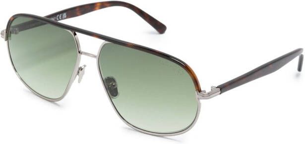 TOM FORD Eyewear Zonnebril met schildpadschild design Bruin